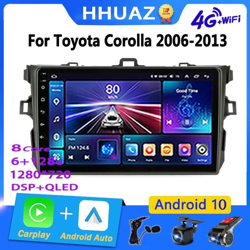 

Android Car Radio Carplay for Toyota Corolla E140/150 2007 2008 2009 2010 2011 2012 2013 Multimedia Player 2 Din DVD Speakers