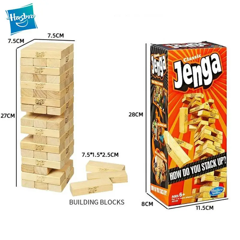 Jenga Game with Genuine Hardwood Blocks for Kids Ages 6 and Up