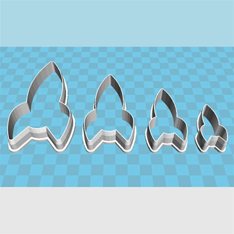 Four Specifications Cartoon Aerocraft Carrier Rocket Plastic Mold Cake Fondant Tools Cookie Sushi and Fruits Cutters