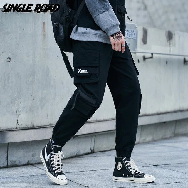 Pantalon Cargo Hommes Harajuku Mode Japonaise Jogging Militaire Course  Streetwear Homme Sports Suit Pantalon de Survêtement Hip Hop Punk