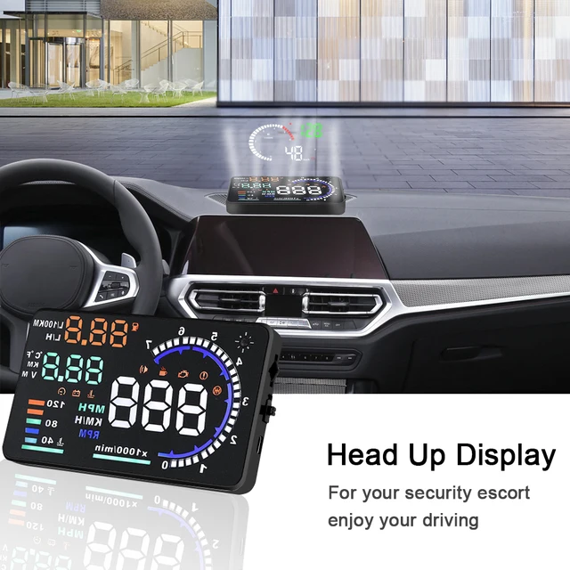 X6 A8 HUD Car Head Up Display OBD2 LED Windshield Projector Voltage Alarm  Speed RPM Over Speed Warning Oil Consumption - AliExpress