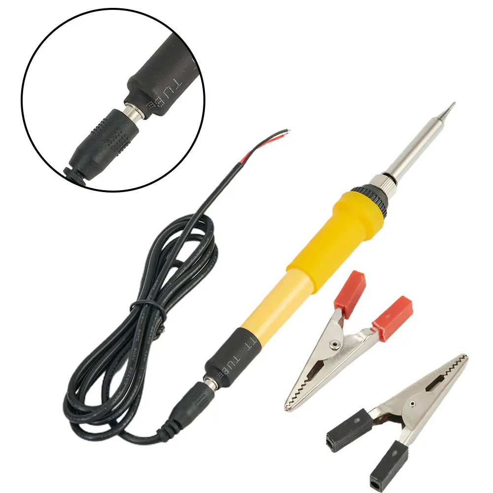 With Car Clip Electrical Soldering Iron Ceramic Heating Core DC12V Fast Heat Dissipation Lightweight Silicone Handle