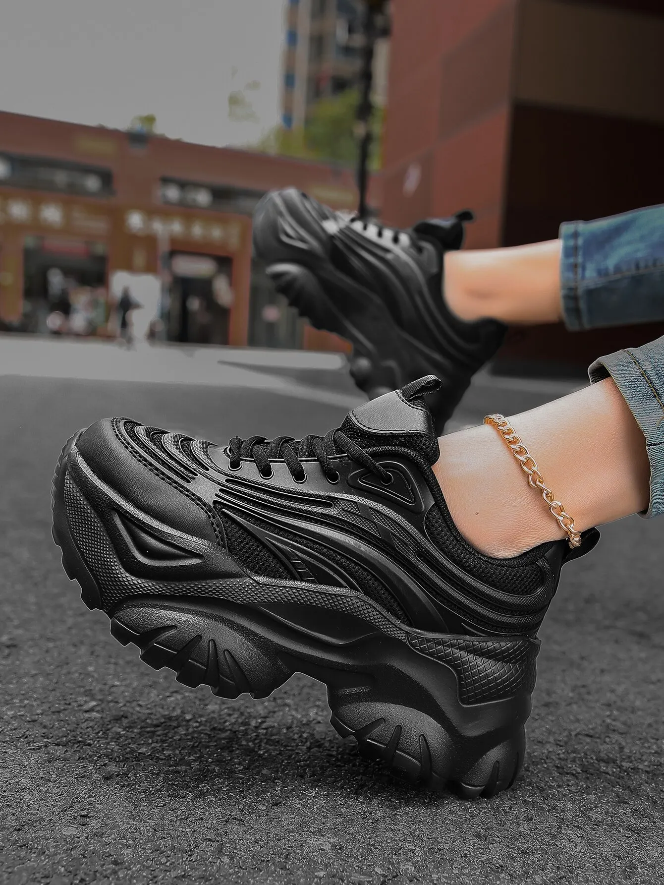Women Shoes Casual Sports Solid Color Ultra-light Height-increasing Running Comfortable and Versatile Daily