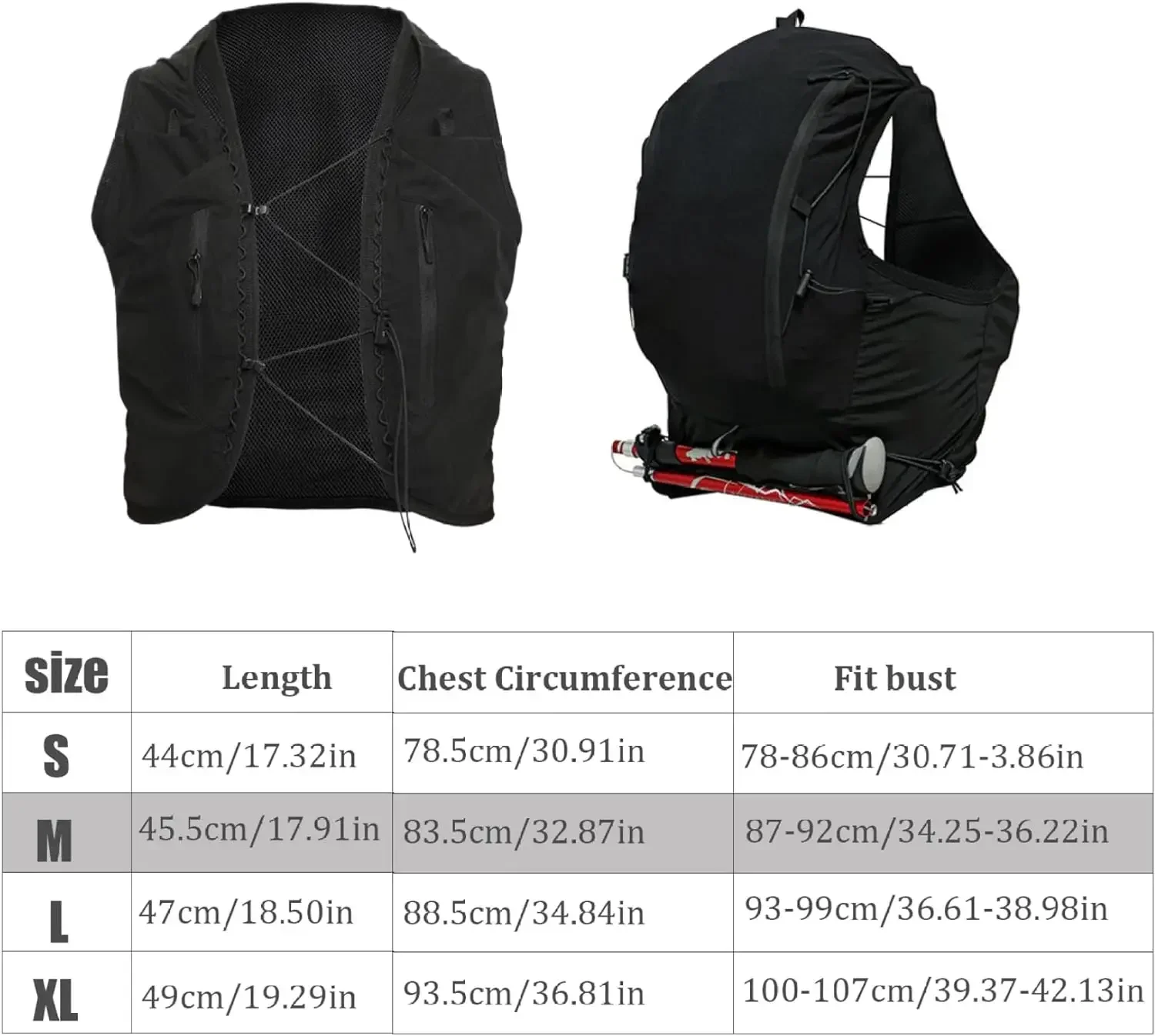 Hydration Vest Pack with 12 Pockets for Small Items Phones Wallets Keys and Towel for Jogging Biking Hiking hydration vest pack