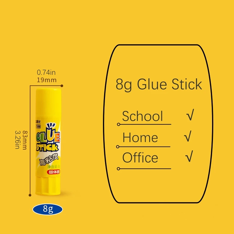 M&G 8g Solid Glue PVP Manual Solid Adhesive Quick Drying Glue Stick for School Students Office Supplies Single Pack 6