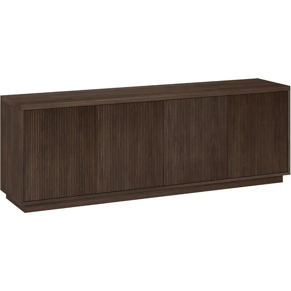 Rectangular TV Stand for TV's up to 85" in Warm Brown, for Home, Living Room, Bedroom, Entertainment Room, Office