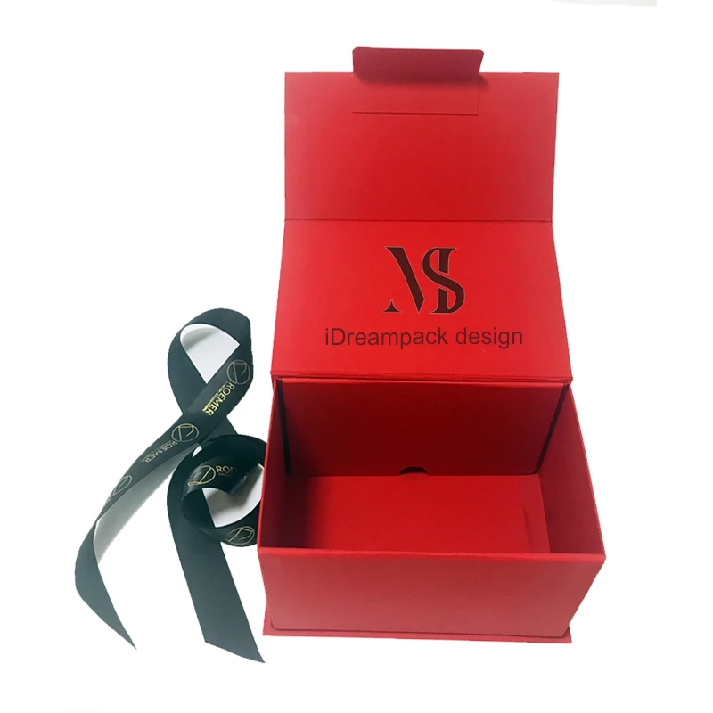 Custom black logo red Cardboard boxes with printing logo jewlery-cosmetic-makeup gift paper box Recycling folding luxury Box custom custom printing press on nails packaging false nails empty packaging box hot magnetic folding gift boxes