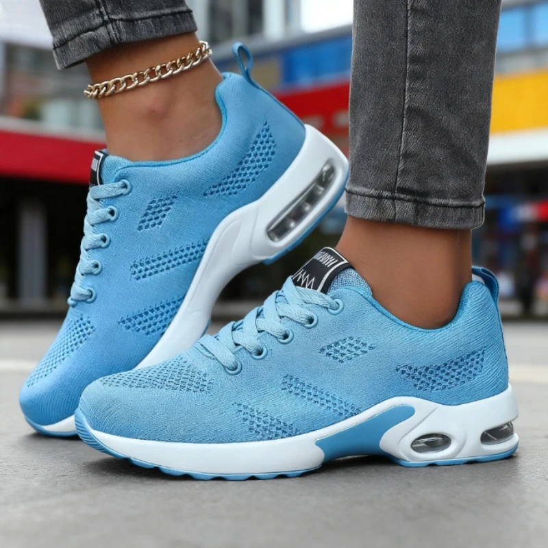 Shoes for Women Platform Casual Sneakers Shoes Mesh Breathable Running Shoes Lace Up Quick Drying Thick Soled Zapatos De Mujer