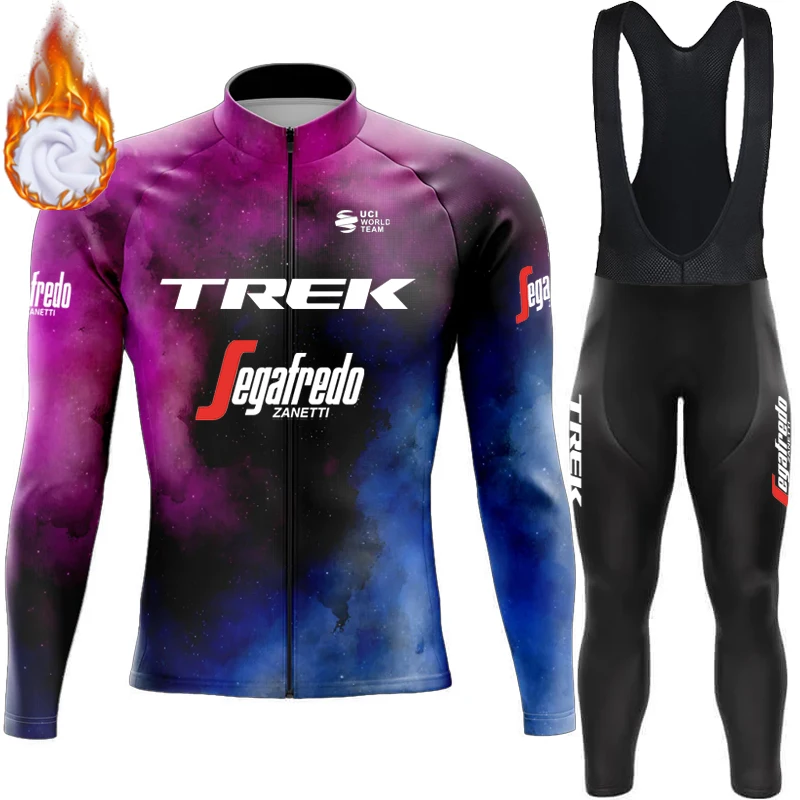 Cycling Top Winter Thermal Fleece Cycling Clothing Road Bike Uniform Man Bicycle Equipment TREK Jersey Men Clothes Men's Jacket Mtb Bib, cycling top