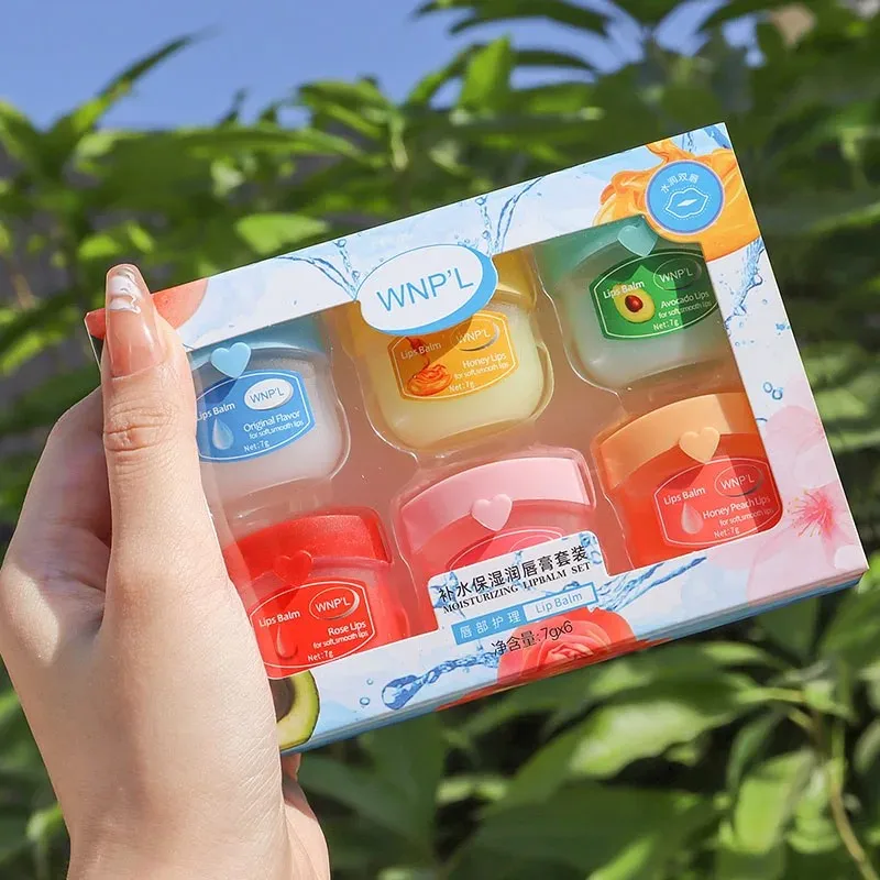 8pcs Lip Balm Sets Lipstick Makeup Natural Plant Base Moisturizer Anti-Cracking Lips Skin Care