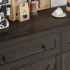 55" Buffet Sideboard Cabinet with Storage, Modern Farmhouse Coffee Bar Cabinet with Drawers and Shelves, Barn Doors Storage 6