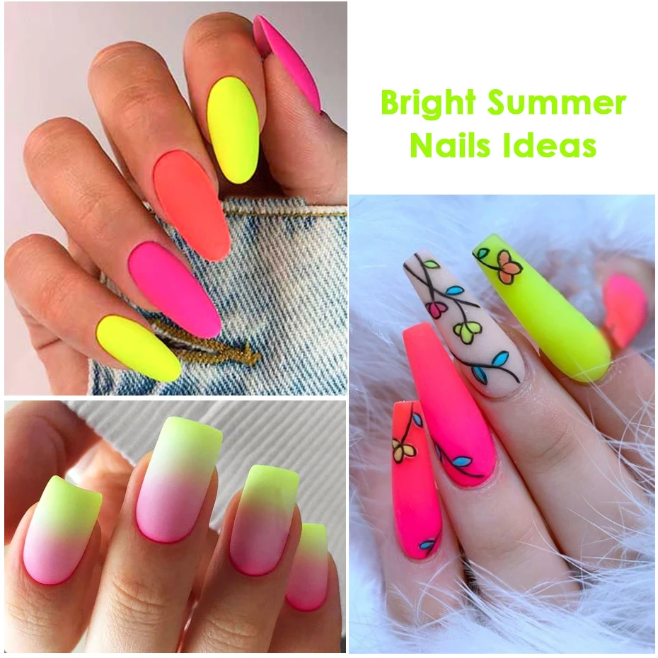 Bright Fluorescent Design Nail Art Powder UV Reactive Neon Pigment Nails Glitter Dust DIY Gel Polish Manicure Tools 1Set BEYE-1 nail powder,nail glitter,nail pigment,nail decoration,nail decorations,nail powder set,fluorescent pigment