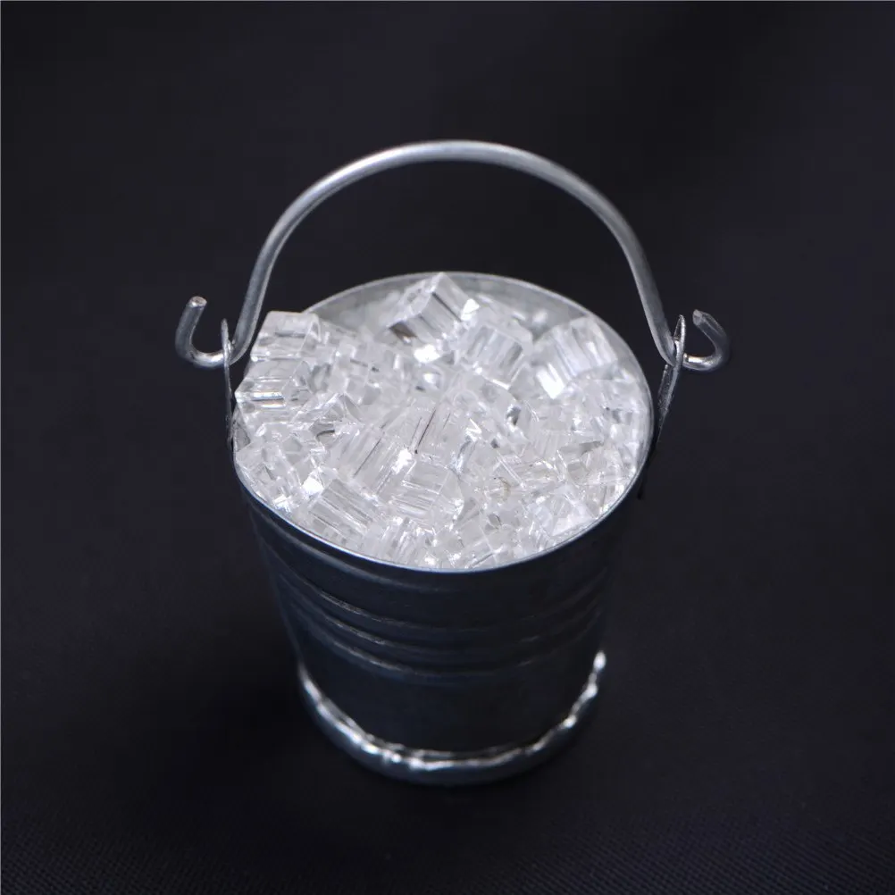 1:12 Scale Handiwork Clear Ice Cube Bucket Fairy Home Decoration DIY Plastic Crafts Dollhouse home Miniature supplies miniature figurines miniature ornament miniature house kit