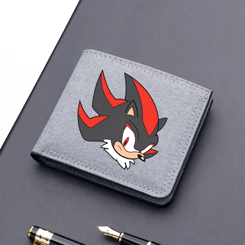 Nuevas carteras de Sonics con estampado de dibujos animados de anime, monederos cuadrados, billetera multiusos, tarjetero plegable, regalos de cumpleaños para niños