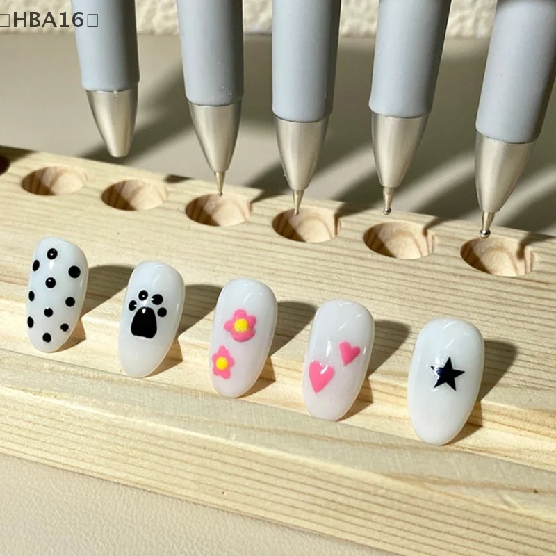 Nail Point Diamond Pen 4-in-1 Embellishment Rotating Nail Point Painting Brush Ballpoint Design Art Tool Manicure Tip Dot Paint 3