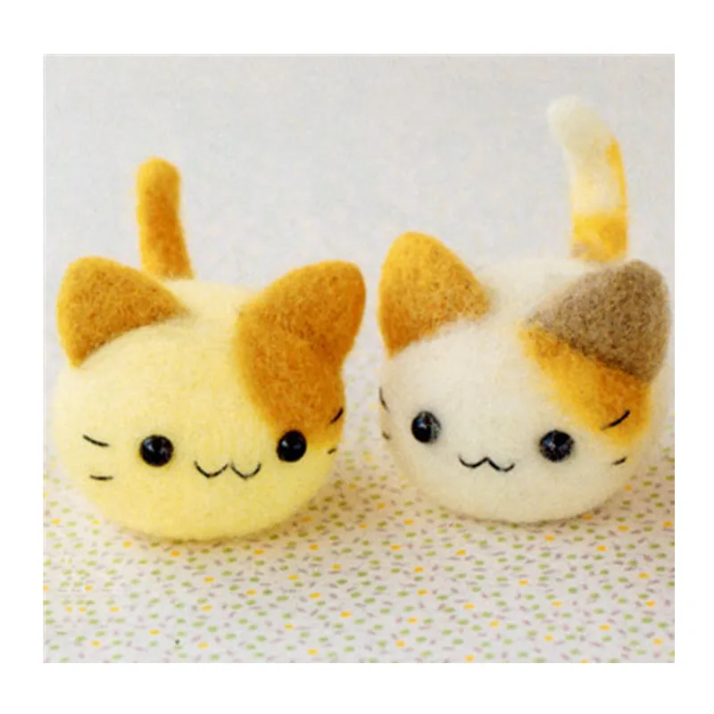 

Набор для рукоделия из шерсти с изображением лица и кота