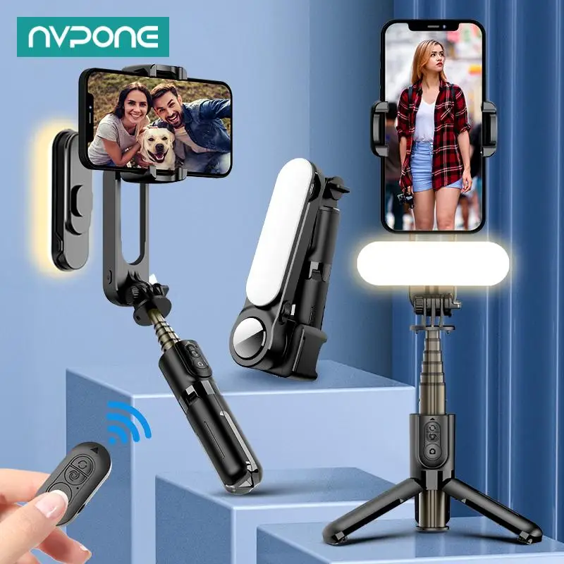 

NEW Gimbal Stabilizer Selfie Stick Tripod with Fill Light Wireless Bluetooth for HUAWEI Xiaomi IPhone 13 Cell Phone Smartphone