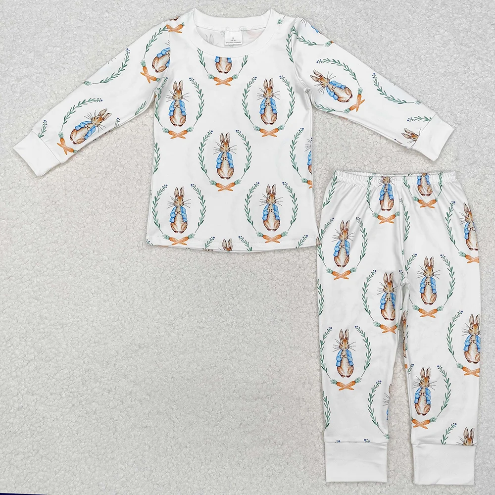 Boutique Kids Designer Clothes Boys Easter Rabbit Top Pants Pajamas Sets Fashion Baby Boys Pajamas Children Sleepwear kids clothing set