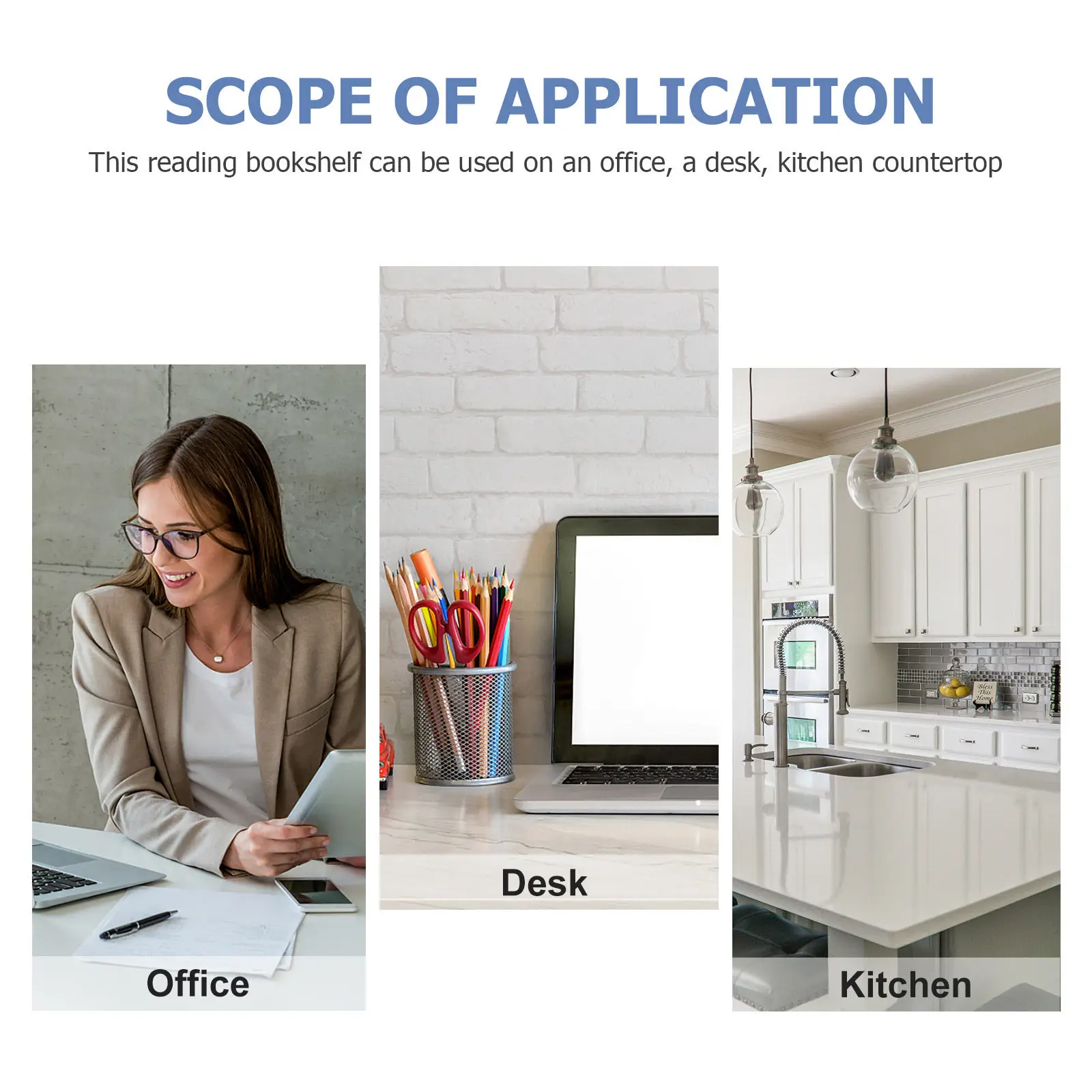 1Pcs 간단한 독서 랙 사무실 주방 조리대를위한 휴대용 책 받침대 핸즈프리 독서 지원 데스크탑 책장