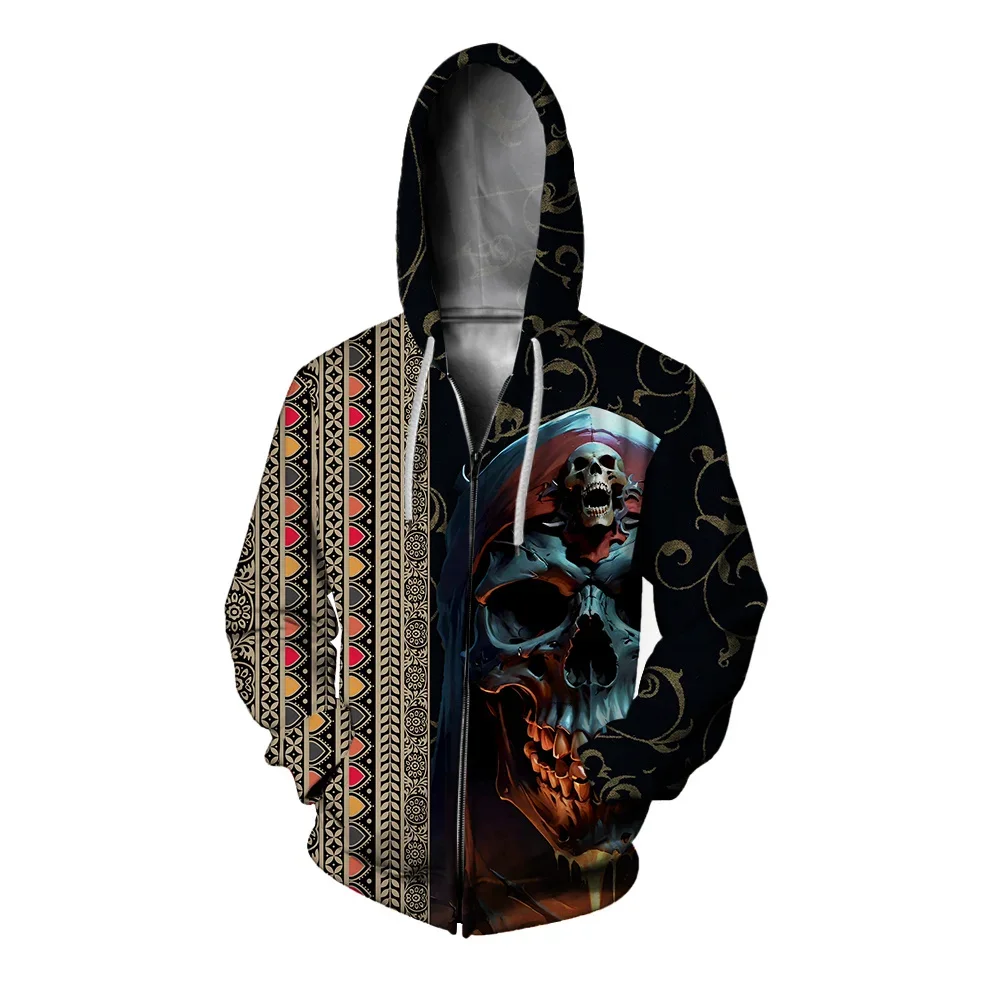thumbnail image 1 of Sudadera cómoda y versátil para hombre con estampado de calavera divertido Sudadera con capucha personalizada con estampado de calavera divertido, 1 of 5