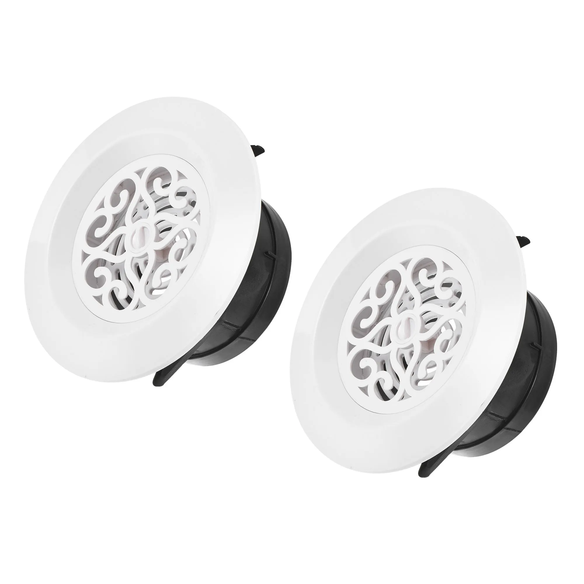 2Pcs Round Air Vent Louver Grille Cover 4Inch Adjustable Exhaust Vent Ducting Ventilation Grilles Home