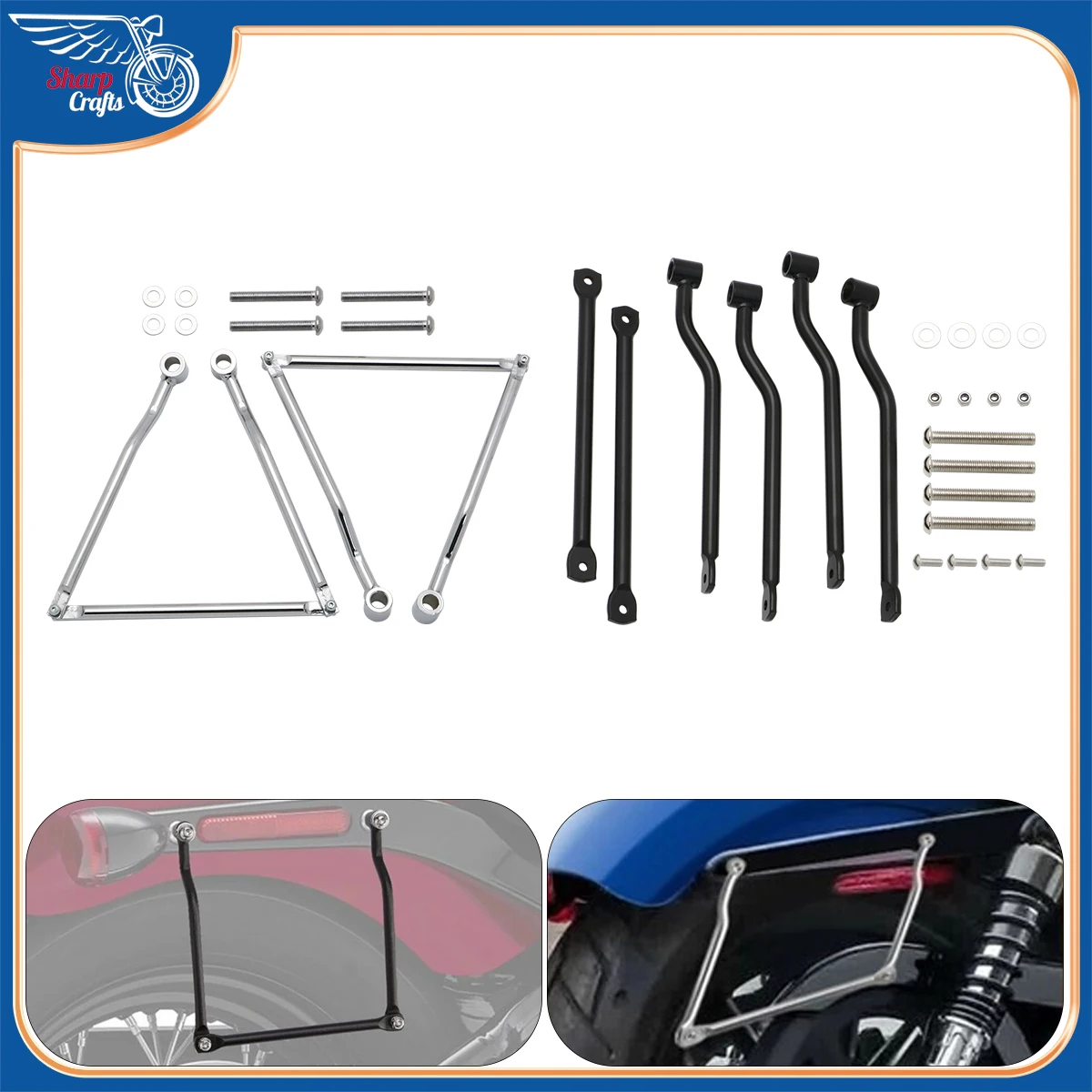 B&eacute;quille Lat&eacute;rale Support Chrome Pour Harley - Davidson Touring Flt 84 - 06