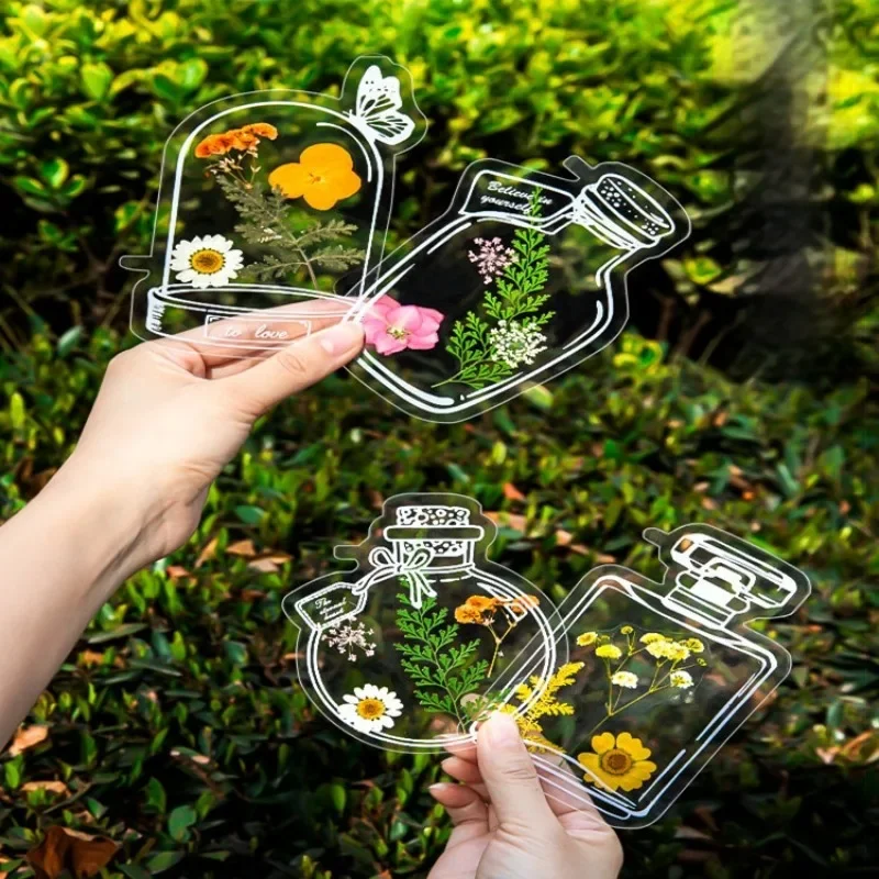 Diy Transparent Dried Flower Bookmarks Students Handmade Stationery 20-100pcs