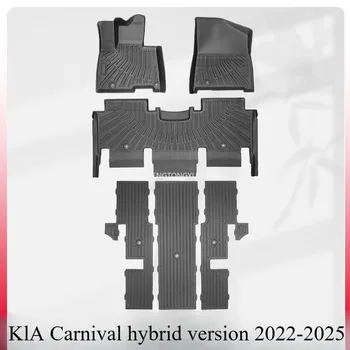 Per KlA Carnival 2025 Hybrid Nove posti Tappetini per auto TPE Cuscinetti per piedi resistenti all'usura impermeabili Accessori per auto Tappetino per bagagliaio