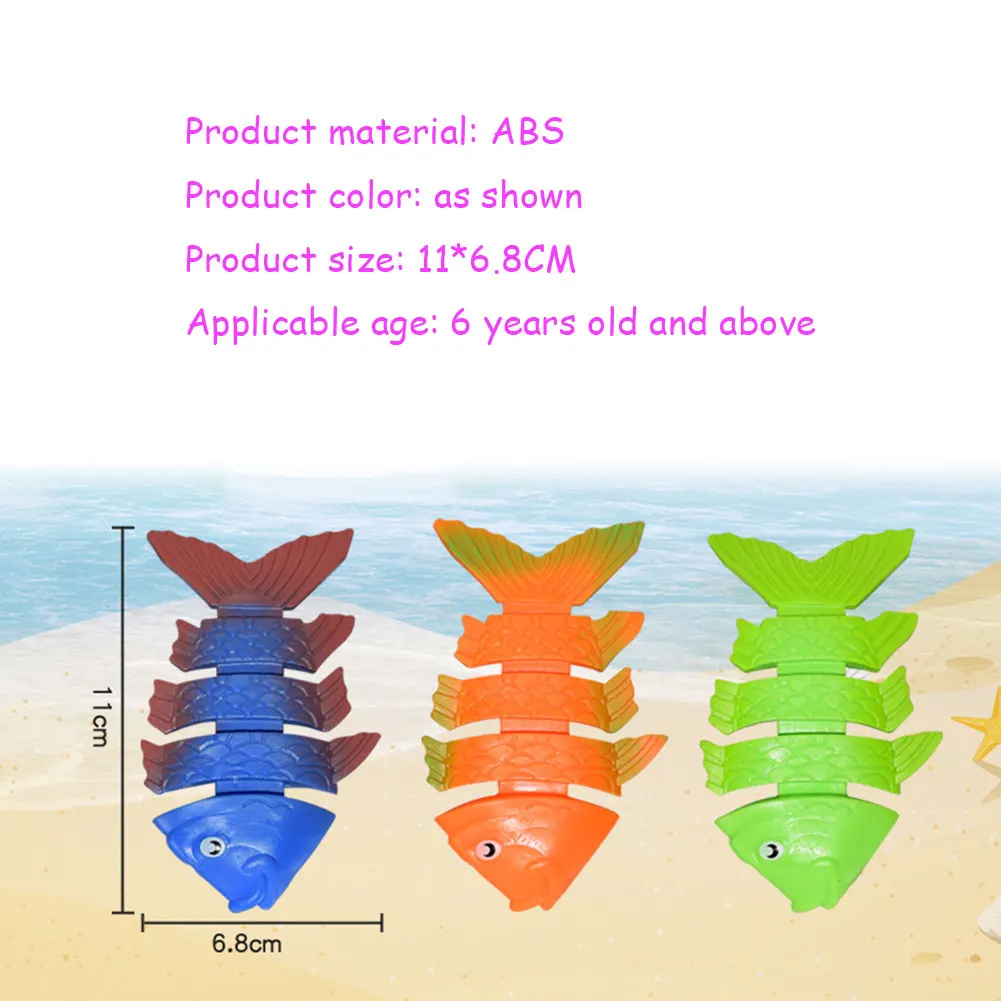 3pcs Diving Funny Fish Bone Summer Outdoor Party Diving Octopus Swimming Pool Dive Throwing Game Accessories Toys for Kids