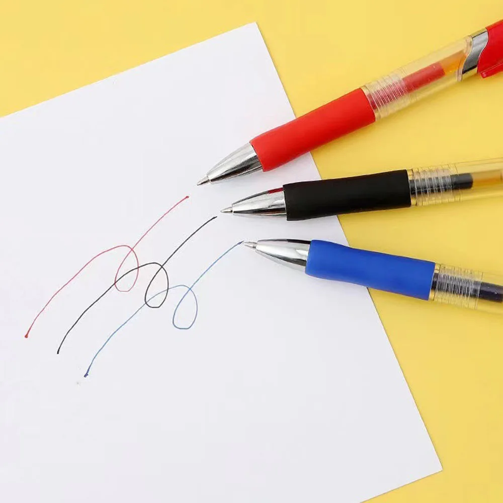 Retractable Gel Pens 13Pcs Set Ballpen 0.5mm Ballpoint Replaceable Refills Office School Supplies Stationery
