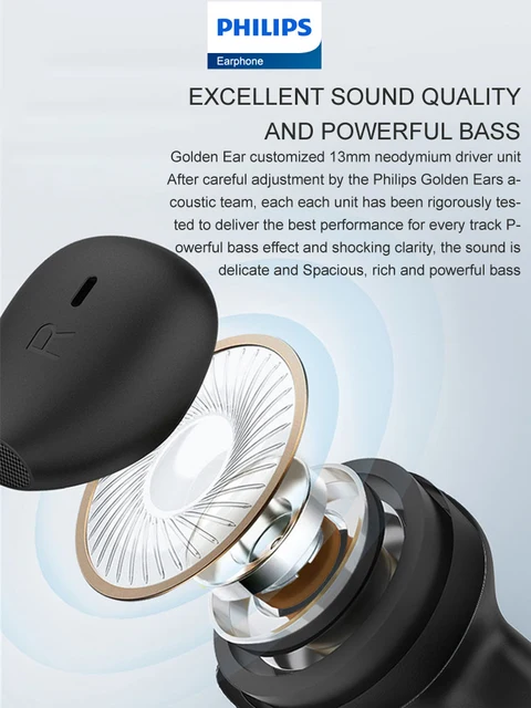 Philips TAT1138 Earphone Wireless Bluetooth 5.3 Headphone HiFi Stereo Sport Earbuds HD Mic Call Headset Fast Charging Long Life 4