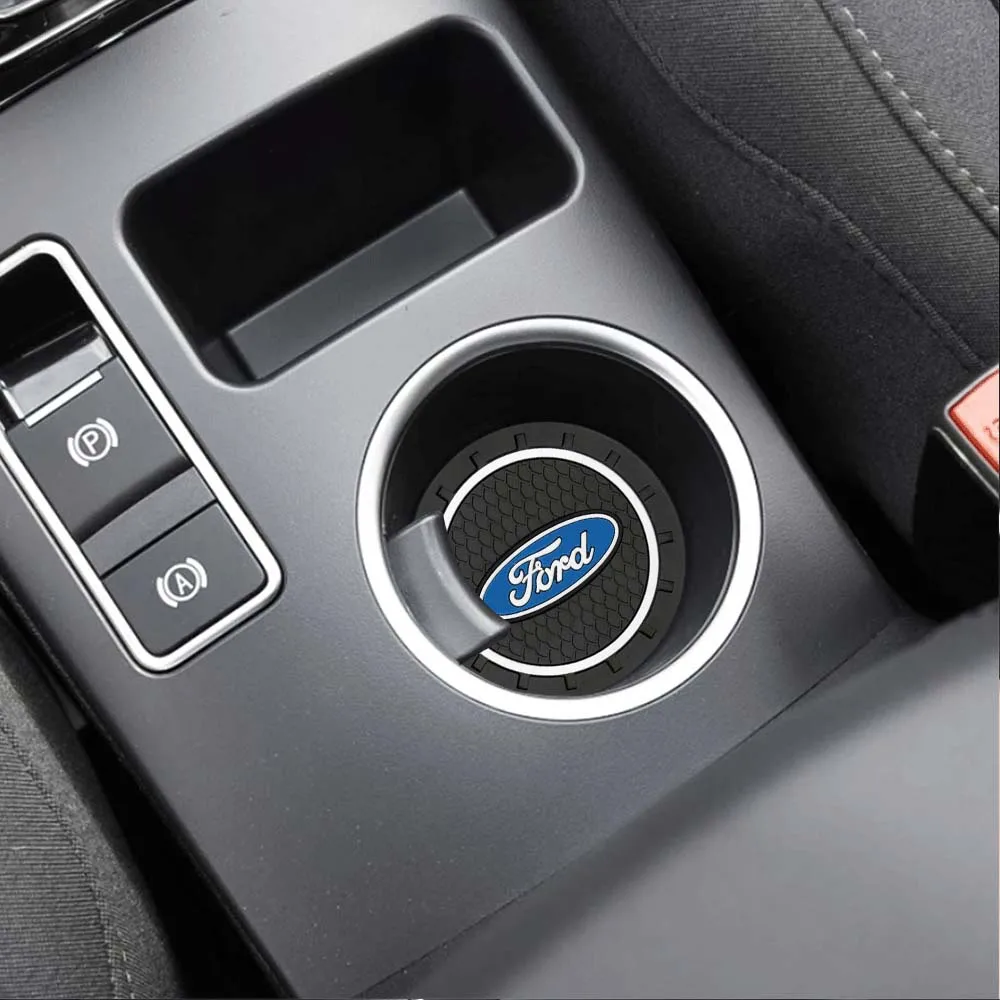 Ford Focus ST Ranger Mondeo Kuga Ecosport Fiesta Kuga S-MAX Fusion Car Coasters Rubber Water Cup Bottle Holder Anti-slip Pad