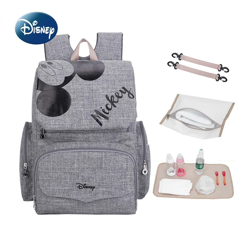 Disney Mickey Original New Diaper Bag Backpack Cartoon Baby Bag Large Capacity Baby Diaper Bag Multi Functional High Quality