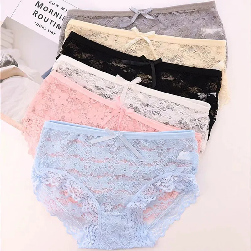 

4pc/Lot Soft Briefs Lace Young Solid Color Summer Little Girl's Big Underwear Hipster 10-16Years