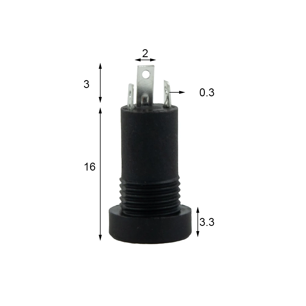 2 Pcs 3.5mm Audio High Quality Jacks Aux Socket Stereo 3 Pole Stereo Solder Panel Mount Connector Adapter Black