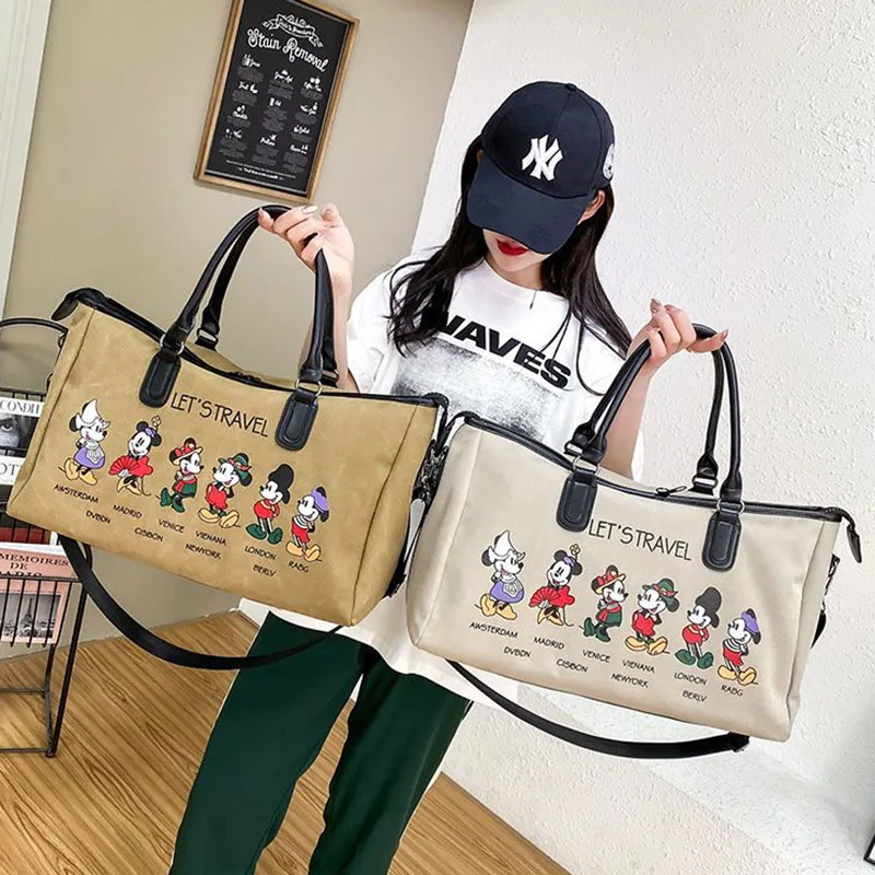 Disney Canvas Travel Duffel Tote Bag for Women Girls Mickey Mouse Luxury  Designer Travel Bag for Carry on Luggage Business Trip