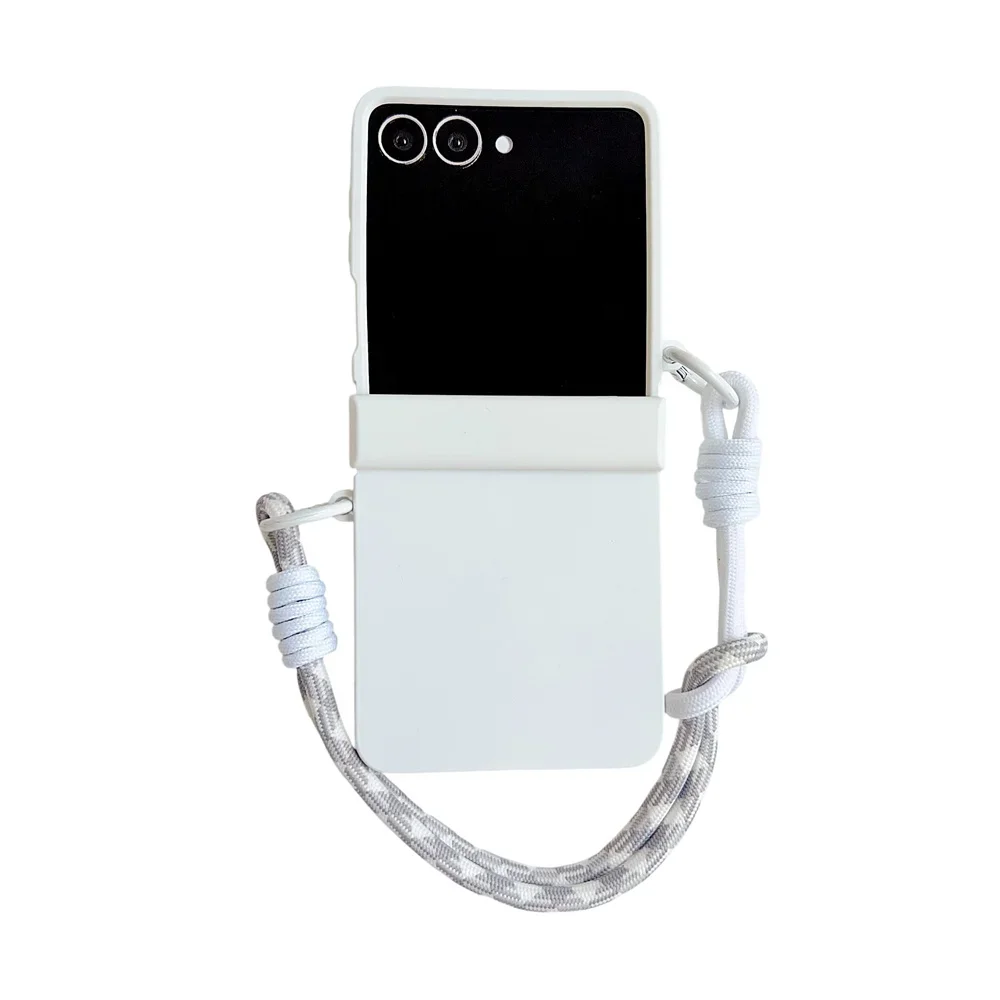 Farbverlauf Candy Farbe Halterung Handgelenk Strap Telefon Fall Für Samsung Galaxy Z Flip 7 FE 6 5 4 3, Scharnier schutz Matte Hard Cover – Detail 1