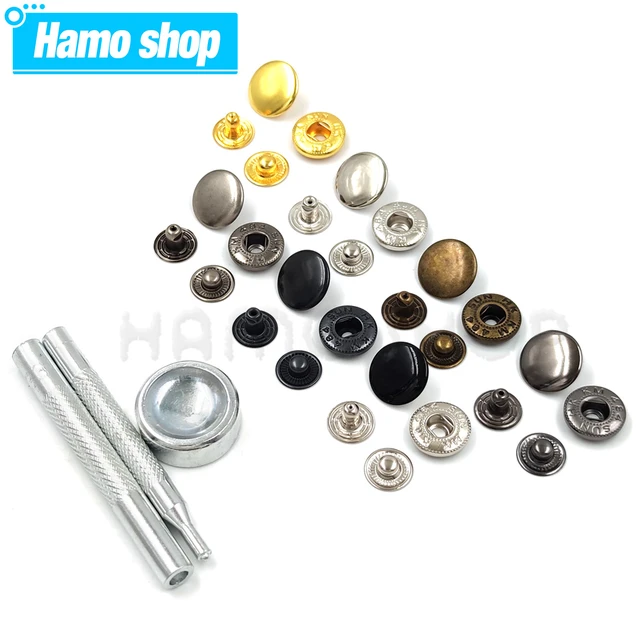 metal buttons, snap fasteners, press buttons