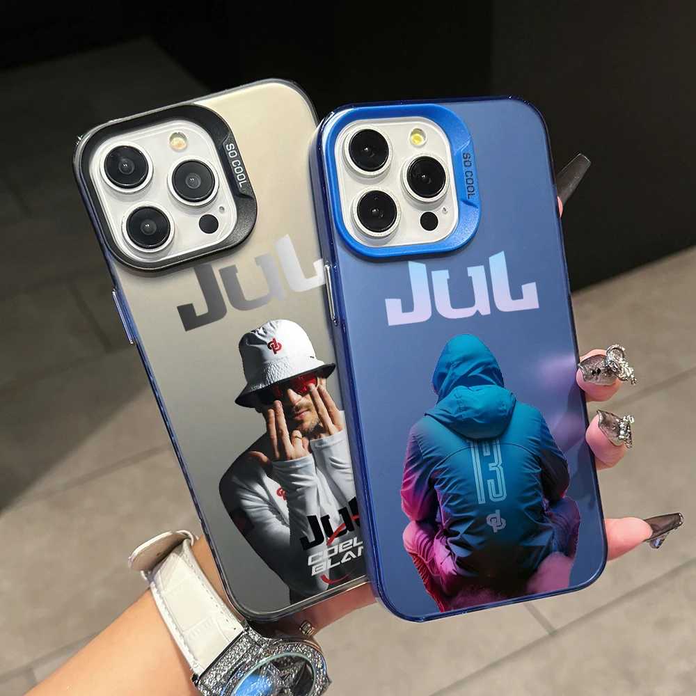 coque de téléphone rappeur jul c'est pas des lol, étui rigide mat pour apple iphone 16 15 14 plus 13 12 11 iphone16 pro max x xs xr 8 7