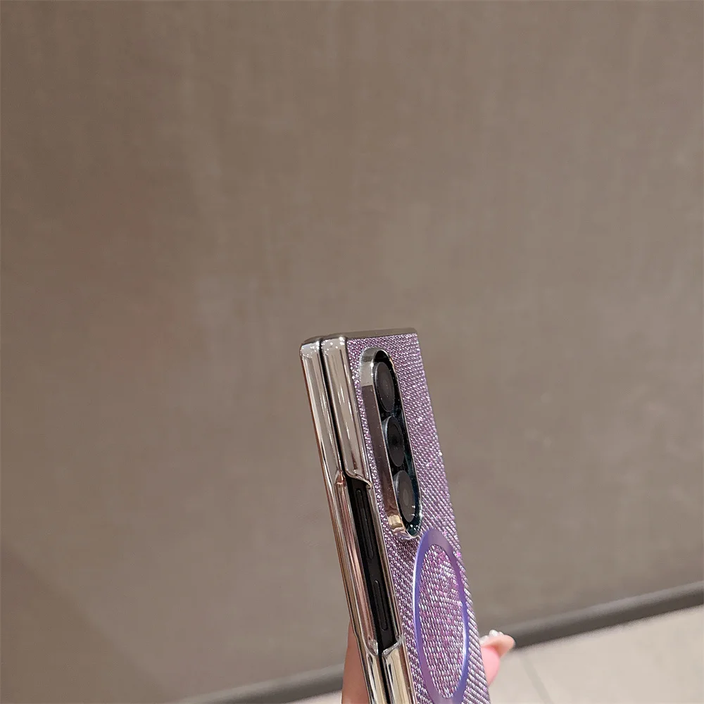 Luxury Magnetic Mini Diamond Glitter Phone Case with Magsafe-Compatible Wireless Charging Plating Cover