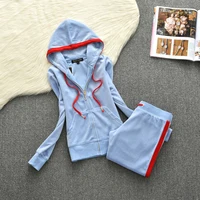 Juicy Lovers marque populaire rayé femmes costumes de sport en plein air velours automne femmes survêtements à capuche Jogging vêtement de sport 3