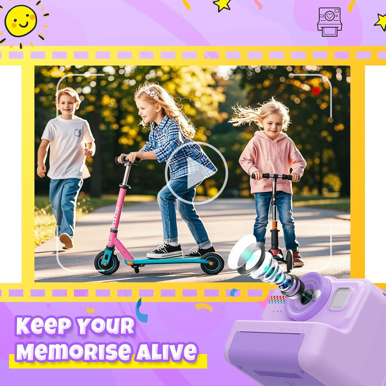 Digital Children Camera Photography Instant Print Photo 1080P HD Video Recorder Mini Thermal Printer Educational Birthday Gifts - 4