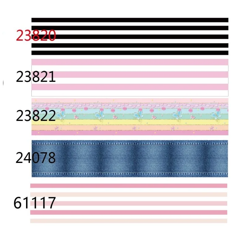 

10Yards Pink and Black Stripe Ribbons Cartoon Grosgrain Ribbon for Hairbows DIY Holiday Gifts Crafts Materials