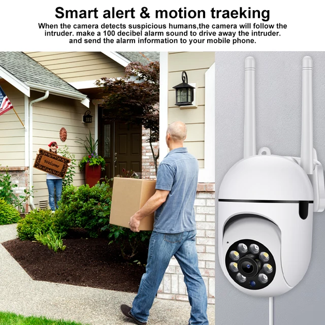 Wifi Camera 1080P HD Speed Dome Auto Tracking Camera Smart Home Outdoor Wireless WIFI Camera Surveillance Night Vision Monitor 3