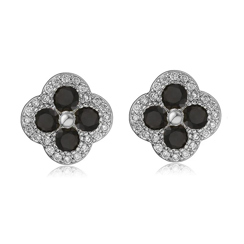 HECHENG 18K Gold Plated CZ Stone Flower Earrings image 9