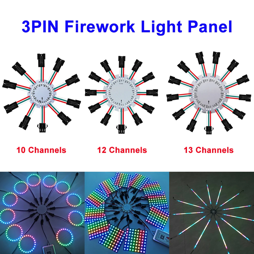 

WS2812 WS2811 SK6812 Led Firework Lights Module 3PIN Round Panel 10/12/13 Channels For Addressable LED Pixel Strip Ring Matrix