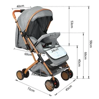Poussette bébé, chariot avec moustiquaire, jusqu'à 20 kg, avec panier de rangement, 4 roues, poussette pliable, poussette portable pour animaux de compagnie 5