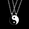 2 Pcs/Set Couple Necklace Vintage Yin Yang Gossip Pendant Choker Jewelry For Best Friends Yin Yang Tai Chi Necklace Friendship 4