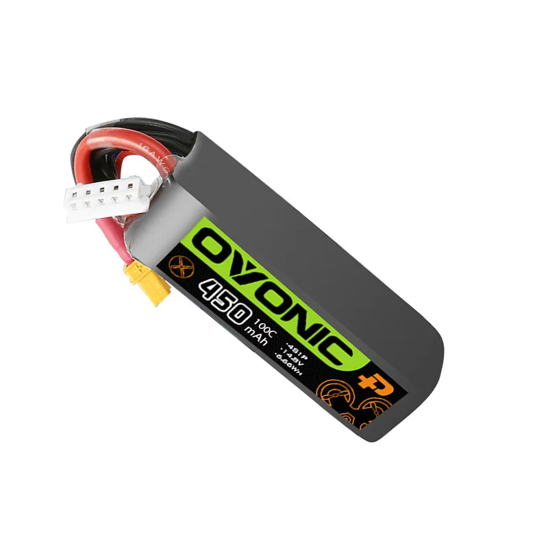 Batterie Lipo 4S 14.8V 450mAh 100C pour Drone RC FPV - Lot de 2/4/6