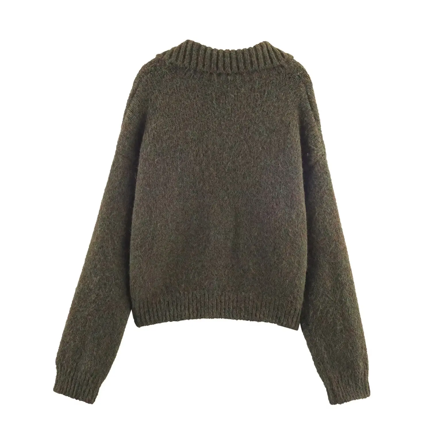 Women British Style Autumn Winter Knitted Cardigan Female V-Neck Diamond Pattern Frenum Long Sleeved Commute Sweater Streetwear